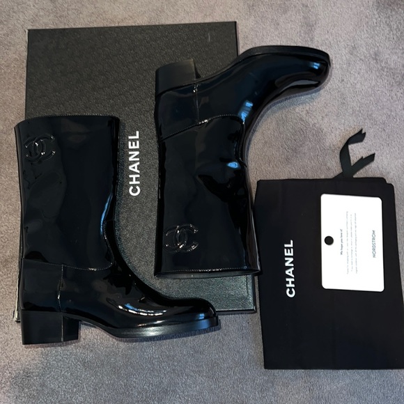 CHANEL Shoes - Chanel Womens CC High Boots Patent